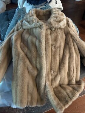 Luxury Women's Faux Fur Coat in Light Brown